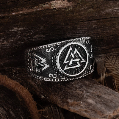 Valknut Ring, Stainless Steel