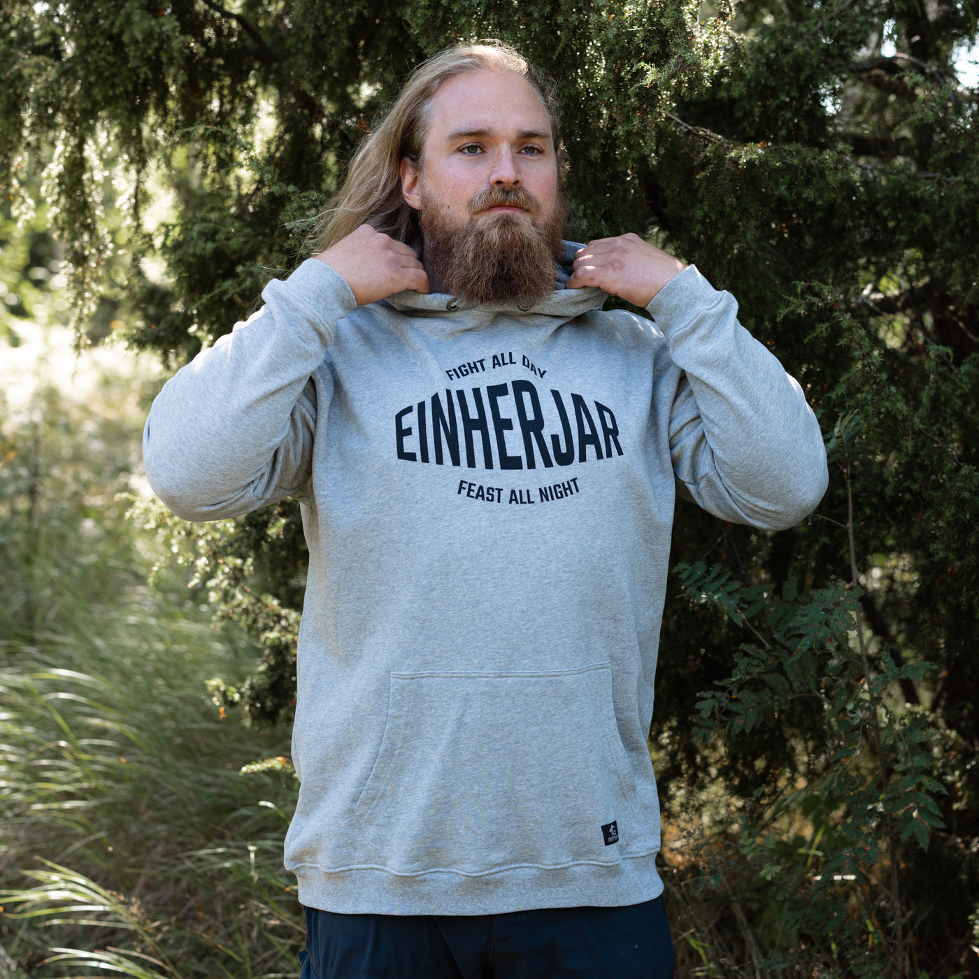 Classic Hoodie, Einherjar, Grey Melange