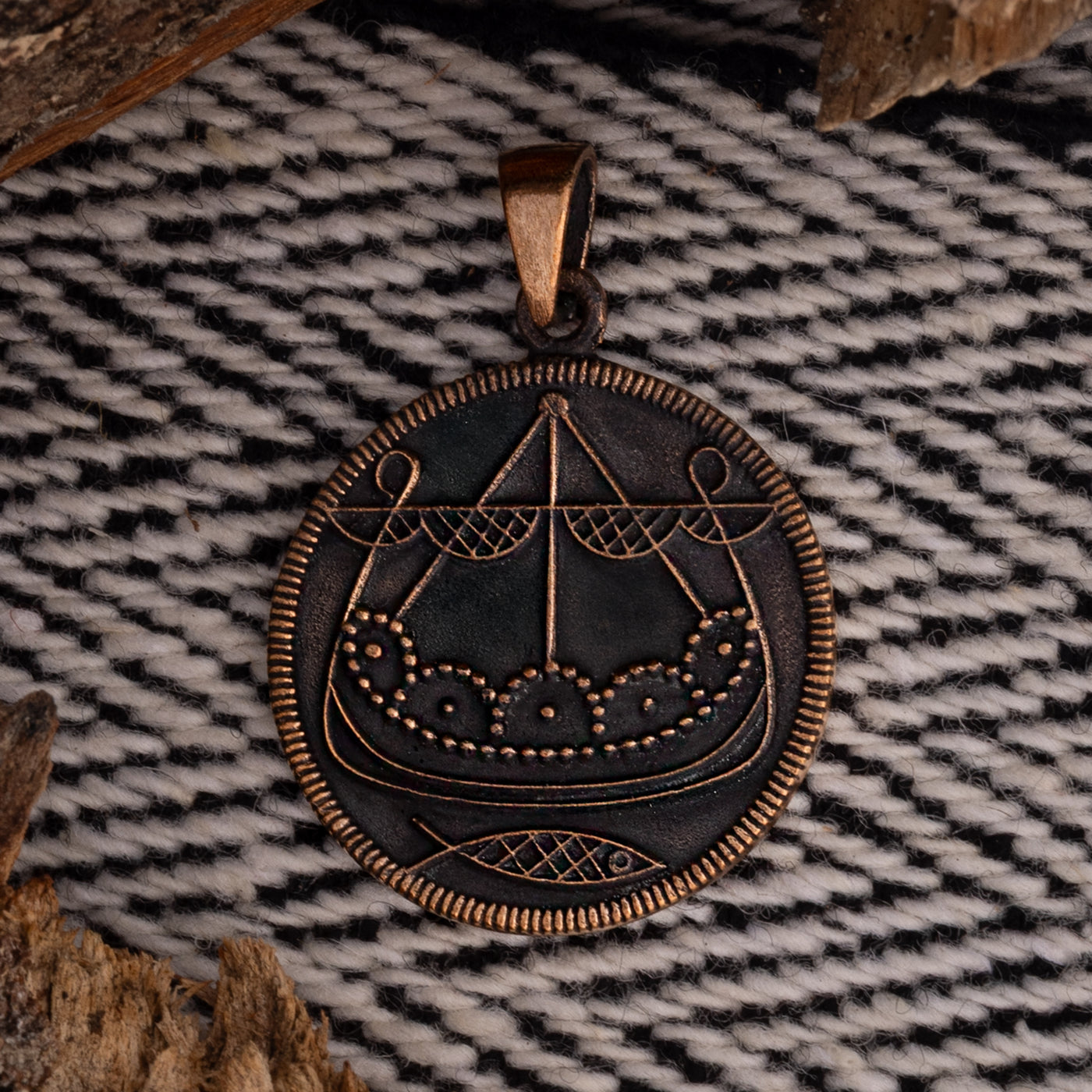 Ribe Ship Pendant, Bronze
