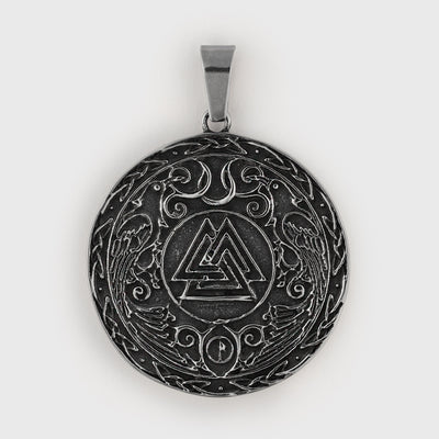 Valknut Amulet, Stainless Steel