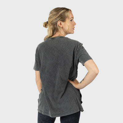 Women's Side Snap Tee, Shieldmaiden, Washed Grey