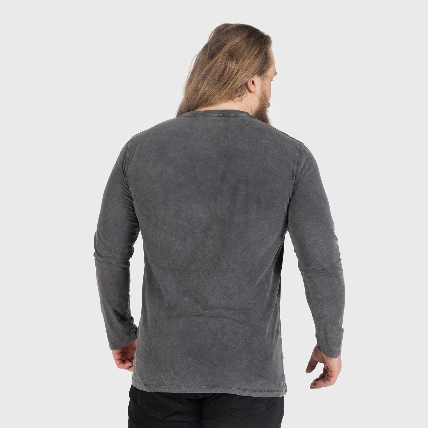 Longsleeve, Odin Mask, Washed Grey