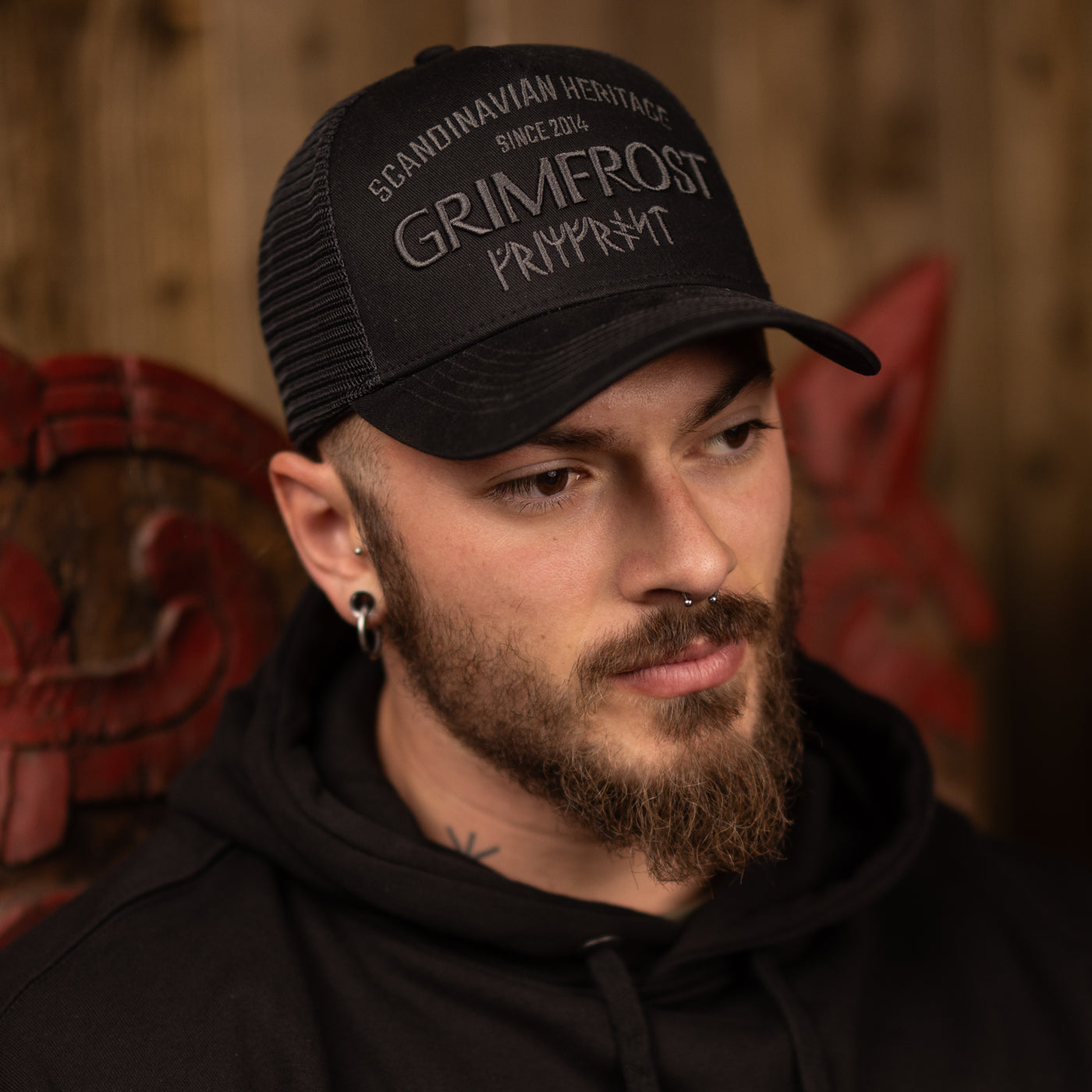 Trucker Cap, Scandinavian Heritage, Black