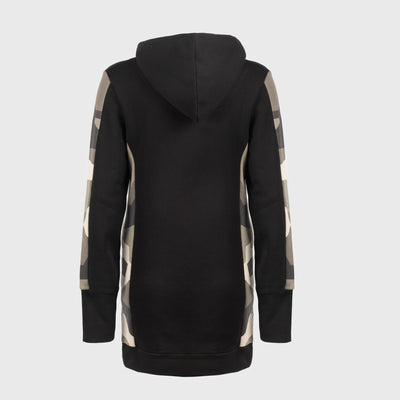 Women's Hoodie Half-Zip, Black and Camo