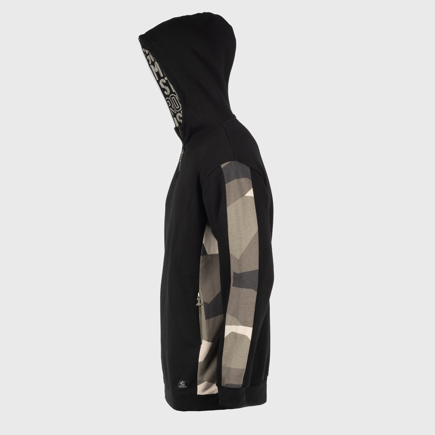 Hoodie Half-Zip, Black and Camo