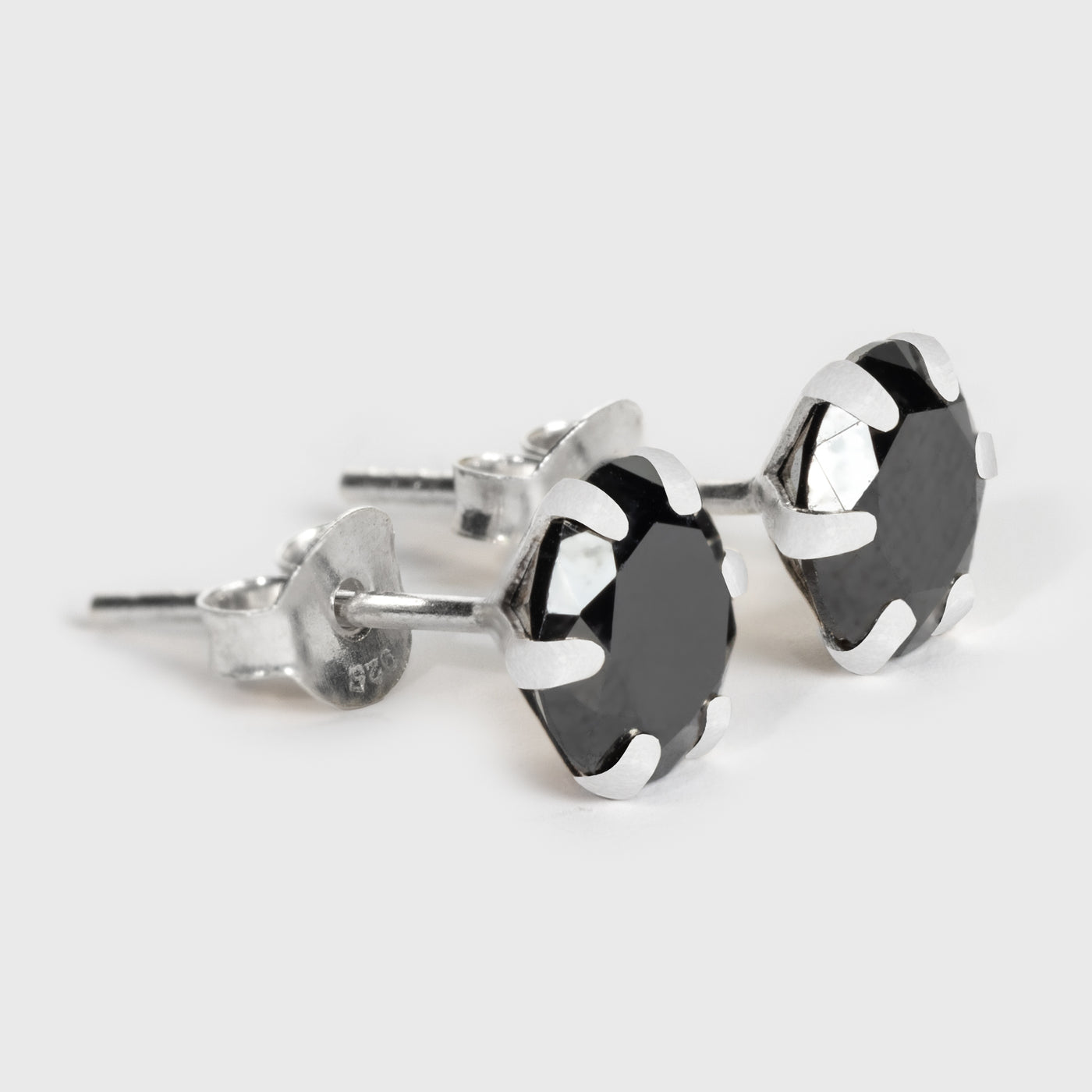 Black Onyx Silver Stud Earrings