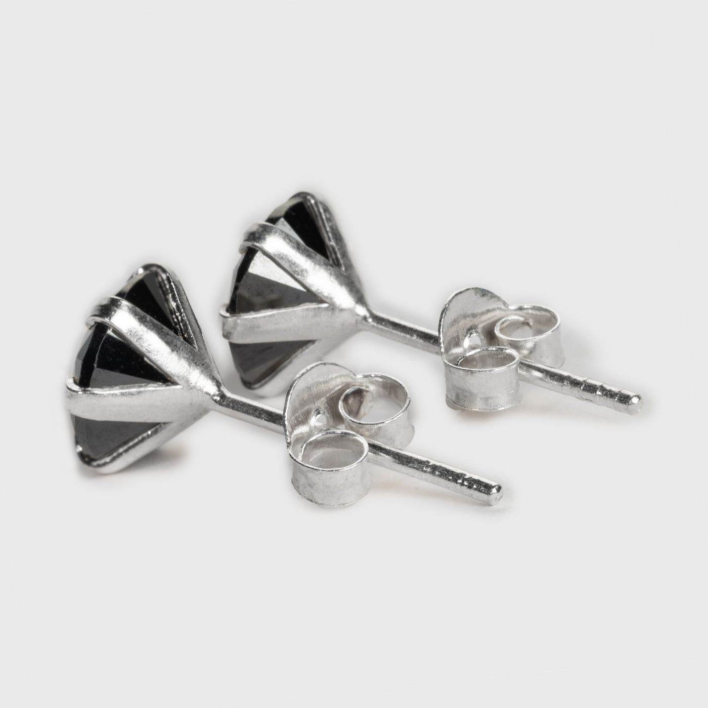 Black Onyx Silver Stud Earrings