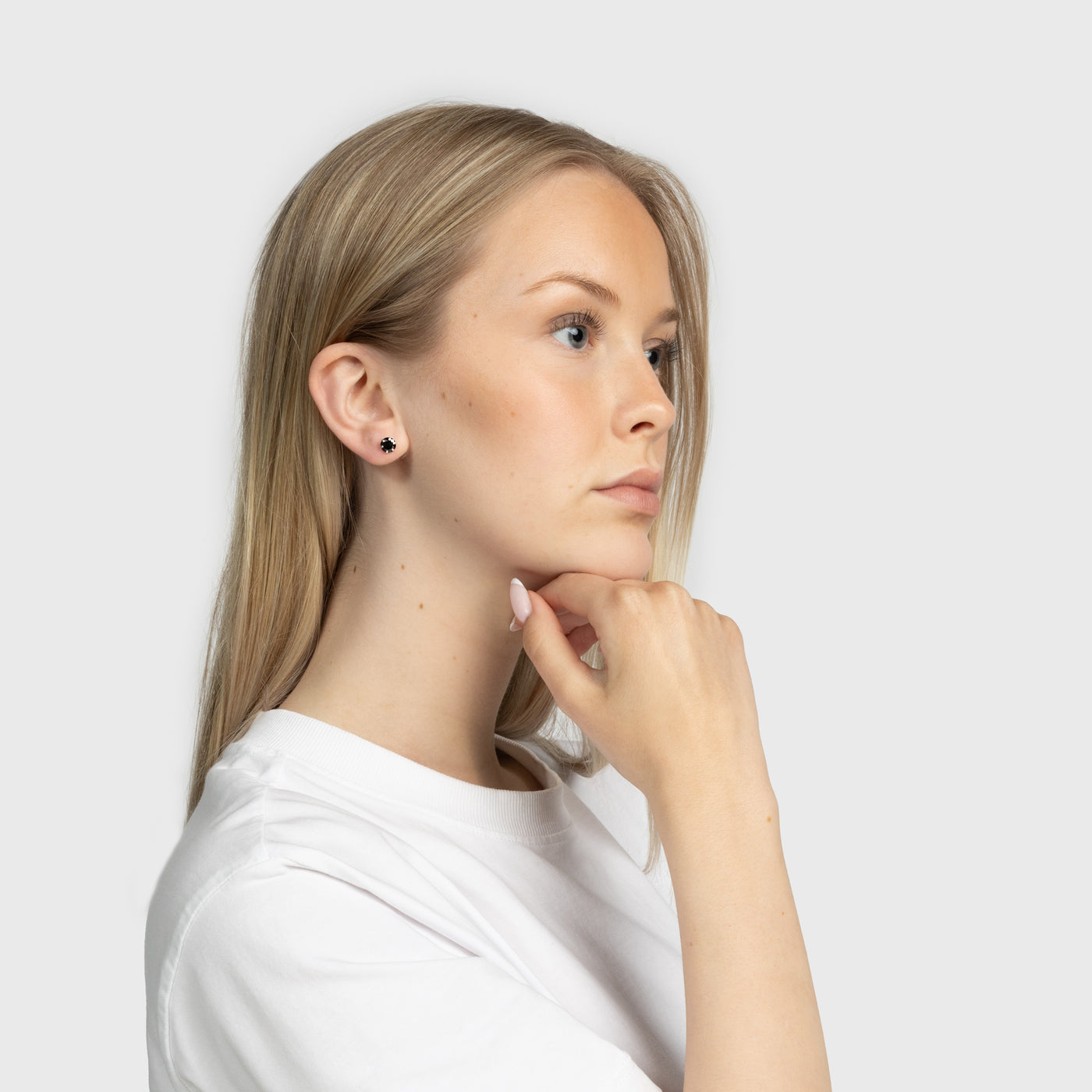 Black Onyx Silver Stud Earrings