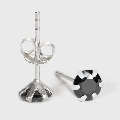 Black Onyx Silver Stud Earrings