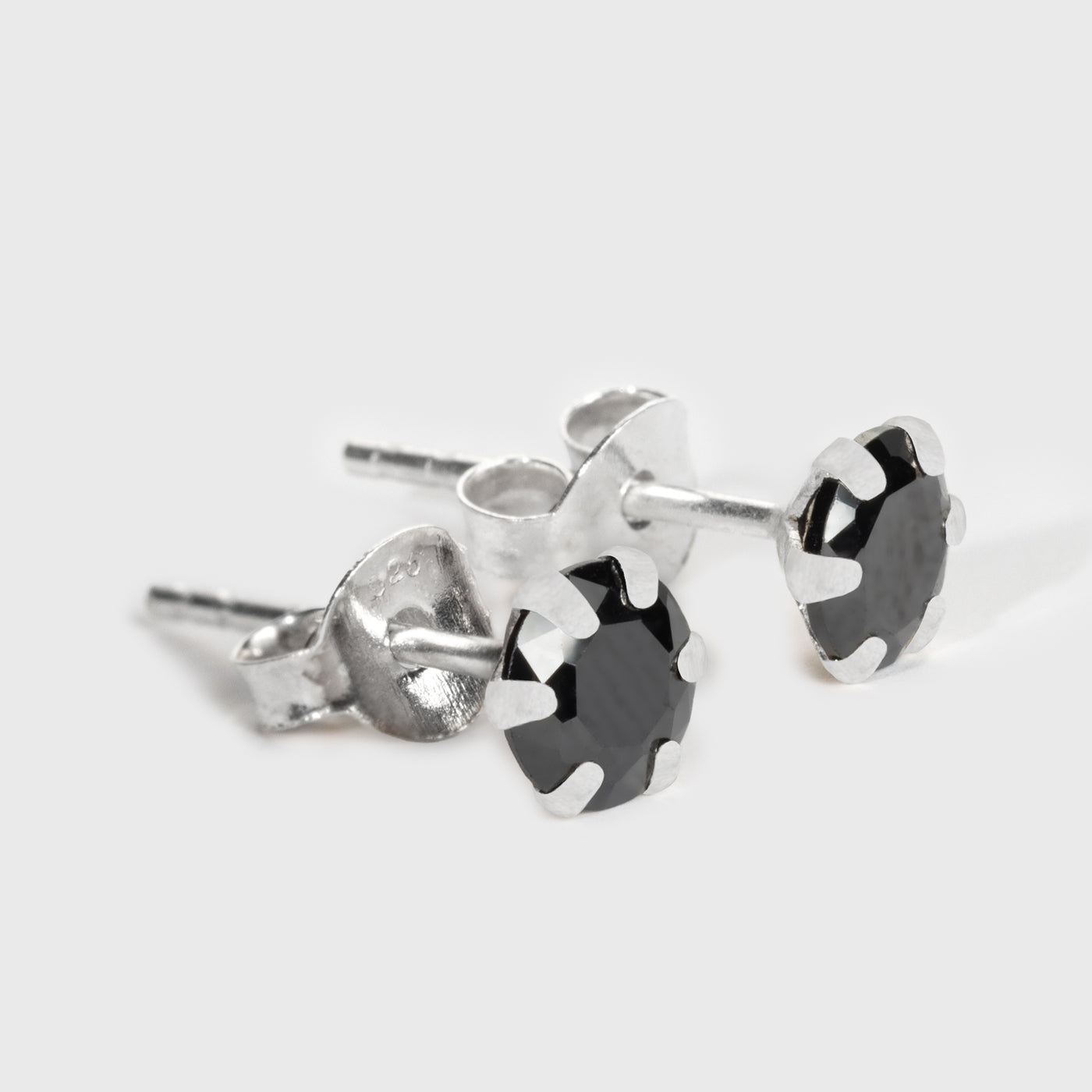 Black Onyx Silver Stud Earrings