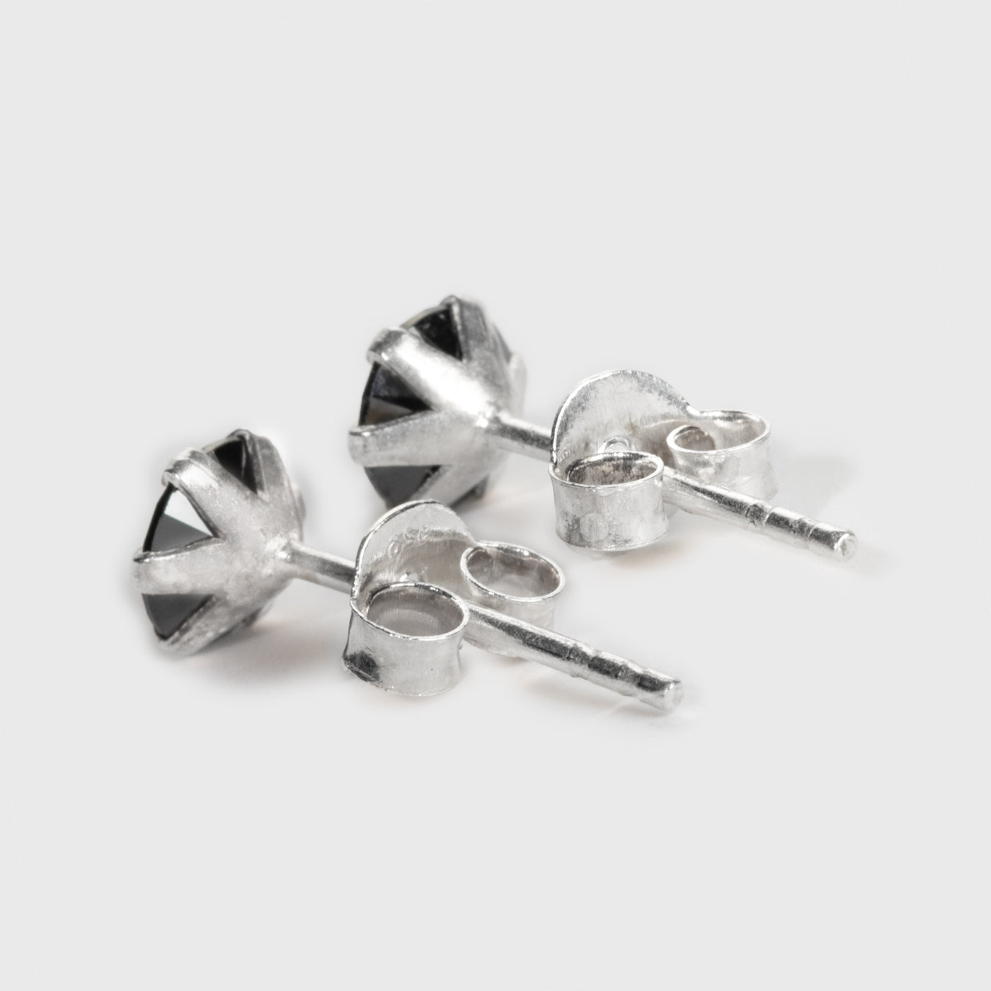 Black Onyx Silver Stud Earrings