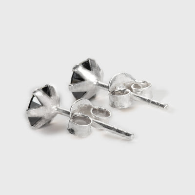 Black Onyx Silver Stud Earrings