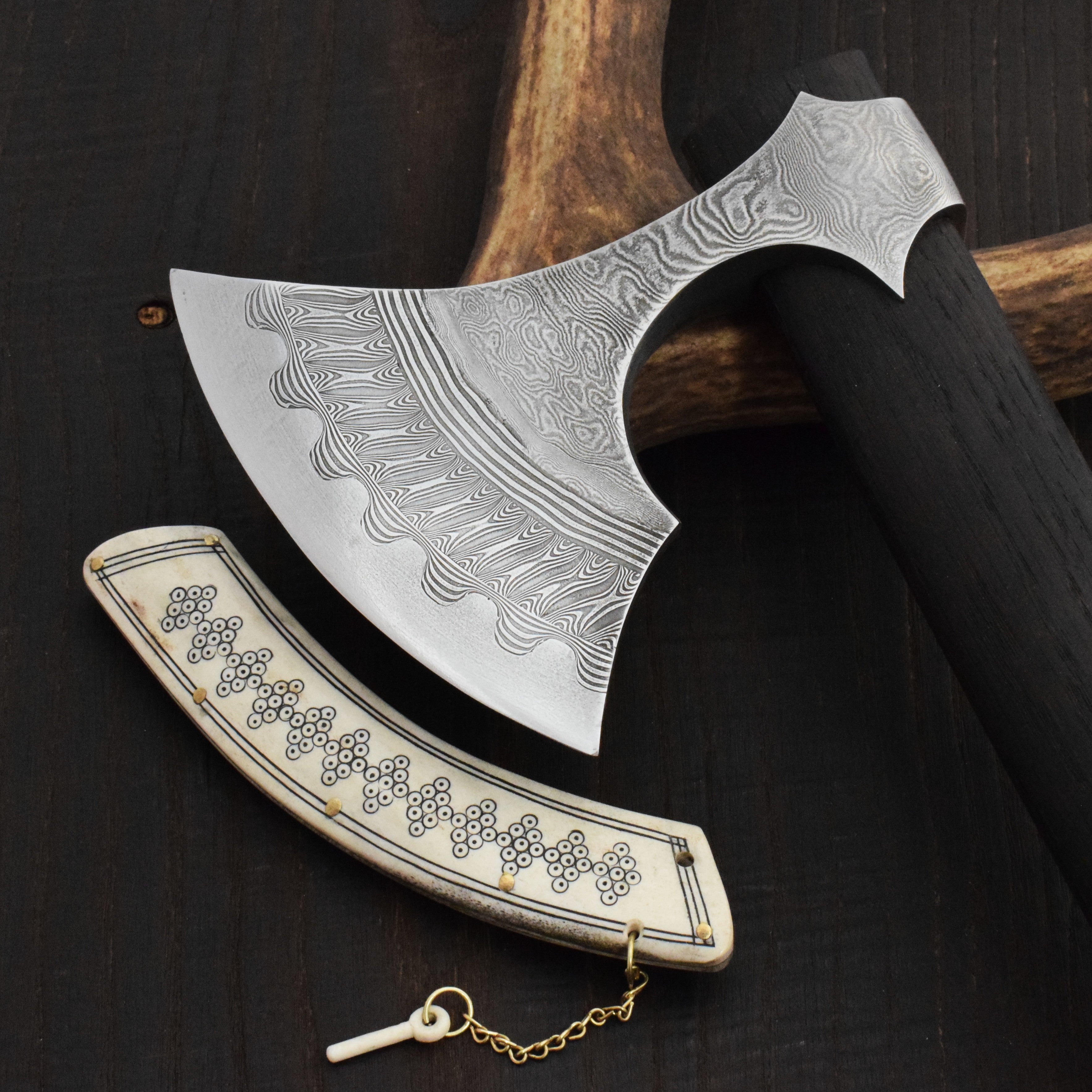 Premium Pattern-Welded Axe, Hornavan – Grimfrost Intl