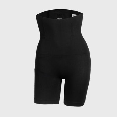 High-Waisted Mid Thigh Short, Black