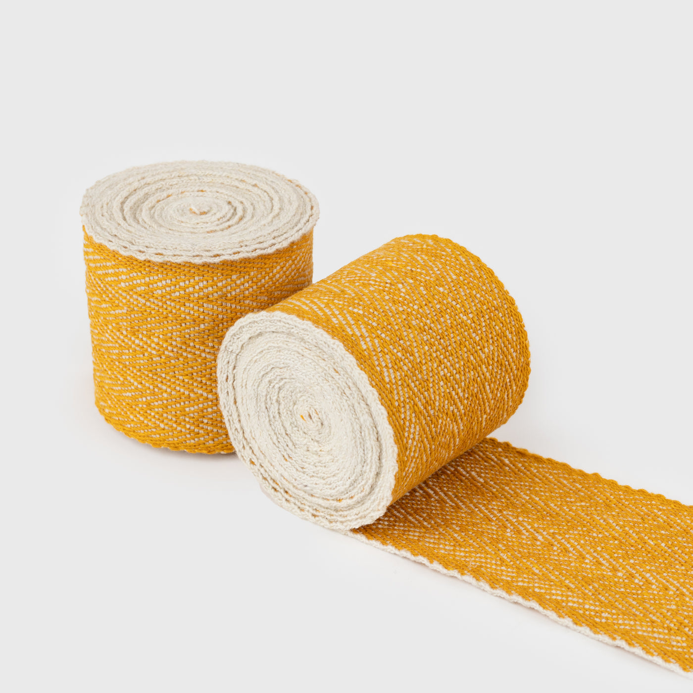 Viking Leg Wraps, Handwoven, Yellow and White