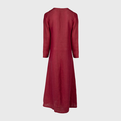 Viking Dress, Linen, Red