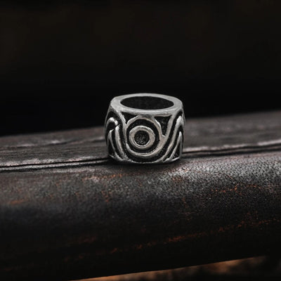 Beard Rings - Swirl Beard Ring, Silver - Grimfrost.com