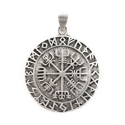 Pendants - Vegvisir Amulet, Silver - Grimfrost.com