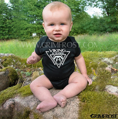 Bodysuits - Baby Bodysuit, Viking, Black - Grimfrost.com