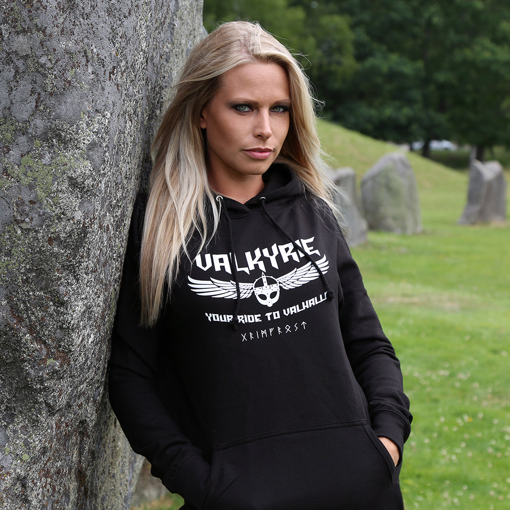 Hoodies - Women's Hoodie, Valkyrie, Black - Grimfrost.com