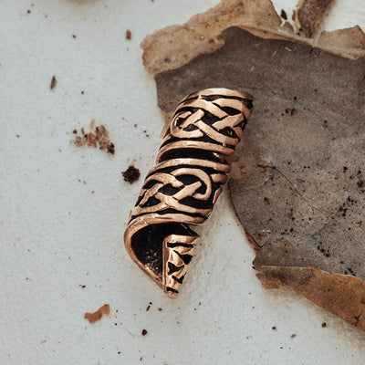 Knotwork Beard Ring, Bronze