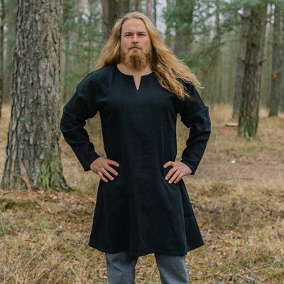 Viking Linen Tunic, Black