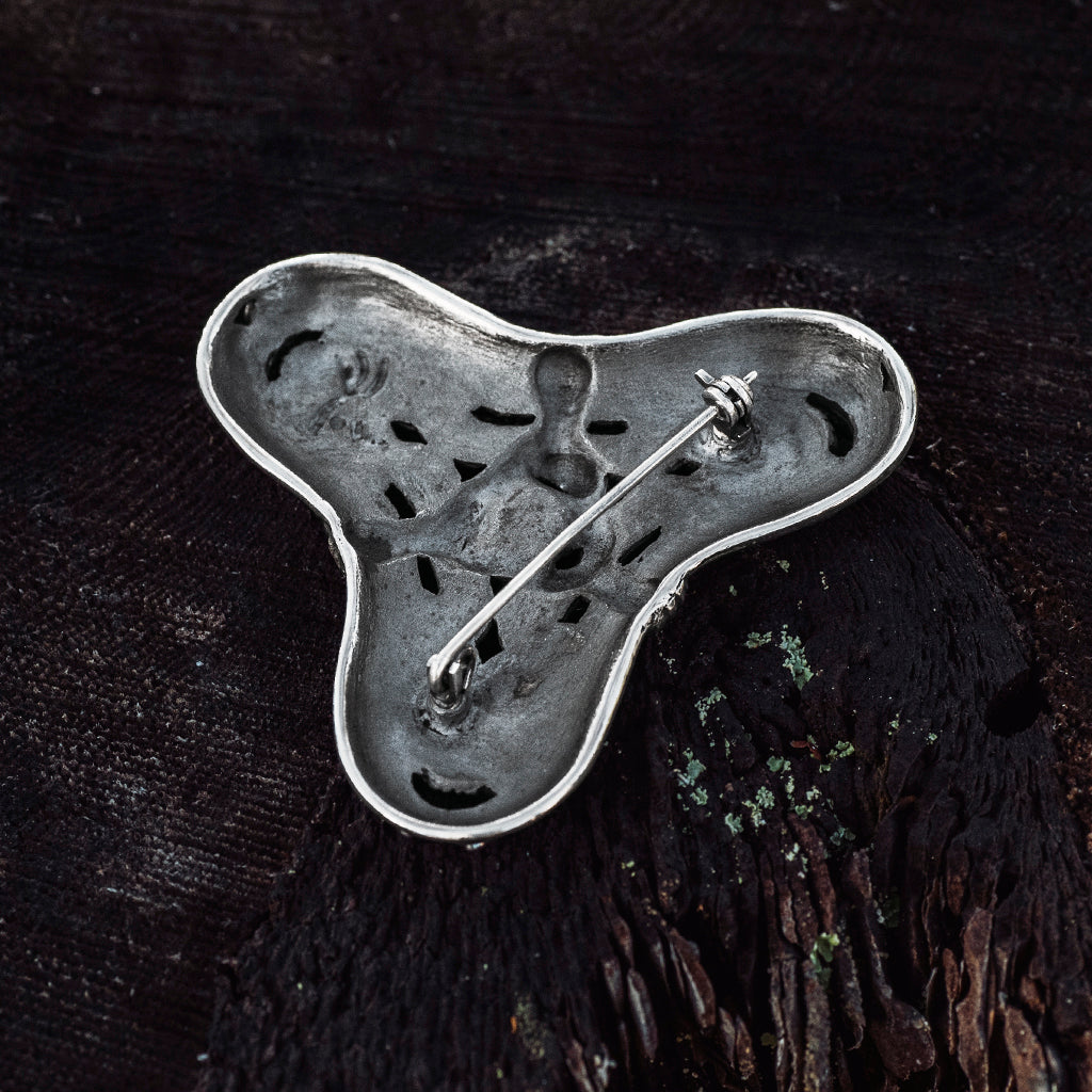 Brooches - Birka Threefoil Brooch, Silver - Grimfrost.com