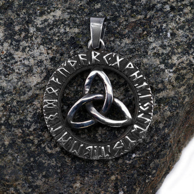 Pendants - Runic Triquetra Pendant, Stainless Steel - Grimfrost.com