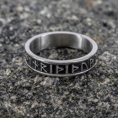 Rings - Thor Rune Band Ring, Stainless Steel - Grimfrost.com