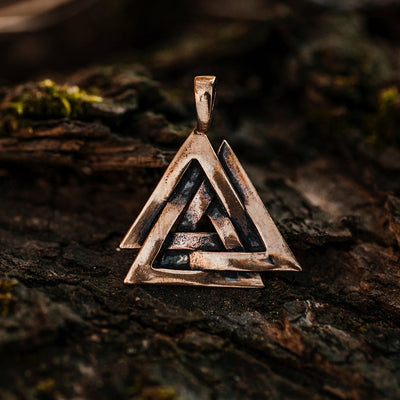 Pendants - Valknut Pendant, Bronze - Grimfrost.com