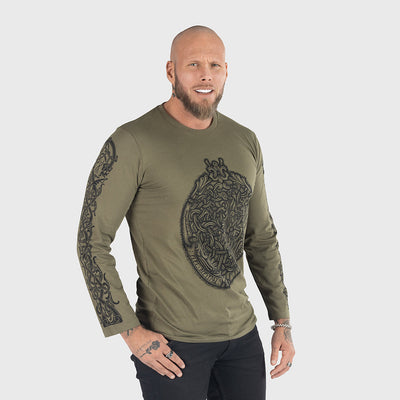 Premium Longsleeve, The Wolf, Green