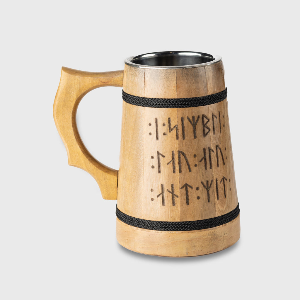 Tankard, Runes, Wood