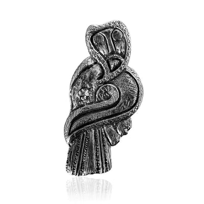 Brooches - Birdman Brooch, Silver - Grimfrost.com