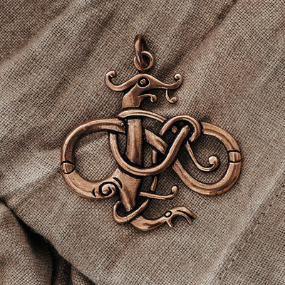 Pendants - Lindworm Pendant, Bronze - Grimfrost.com