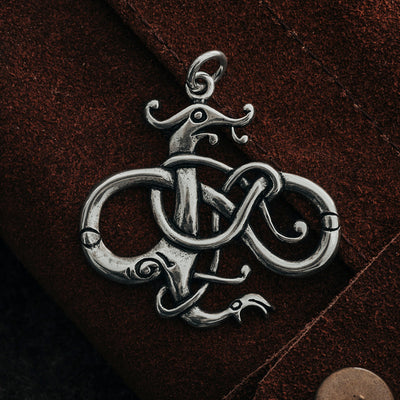 Pendants - Lindworm Pendant, Silver - Grimfrost.com