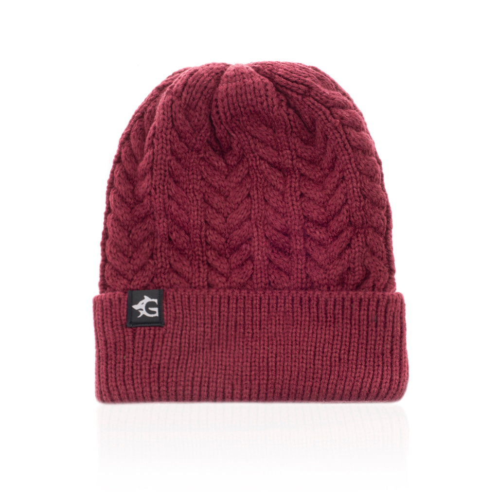 Grimfrost Cable Knit Beanie, Brick