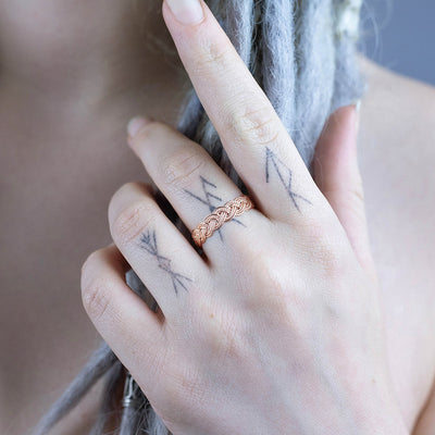 Idun's Weave Ring, Rose Gold