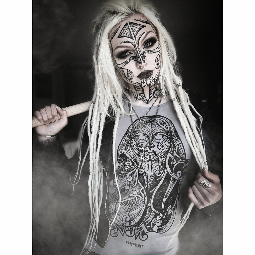 Women's Premium Tee, Freyja, Light Grey