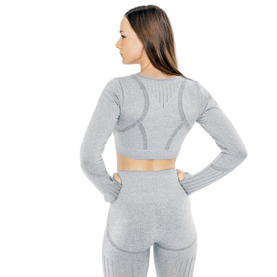 Crop Top, Vented, Grey