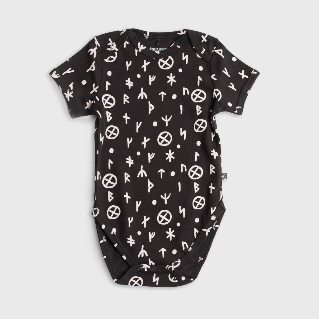 Baby Bodysuit, Runes, Black