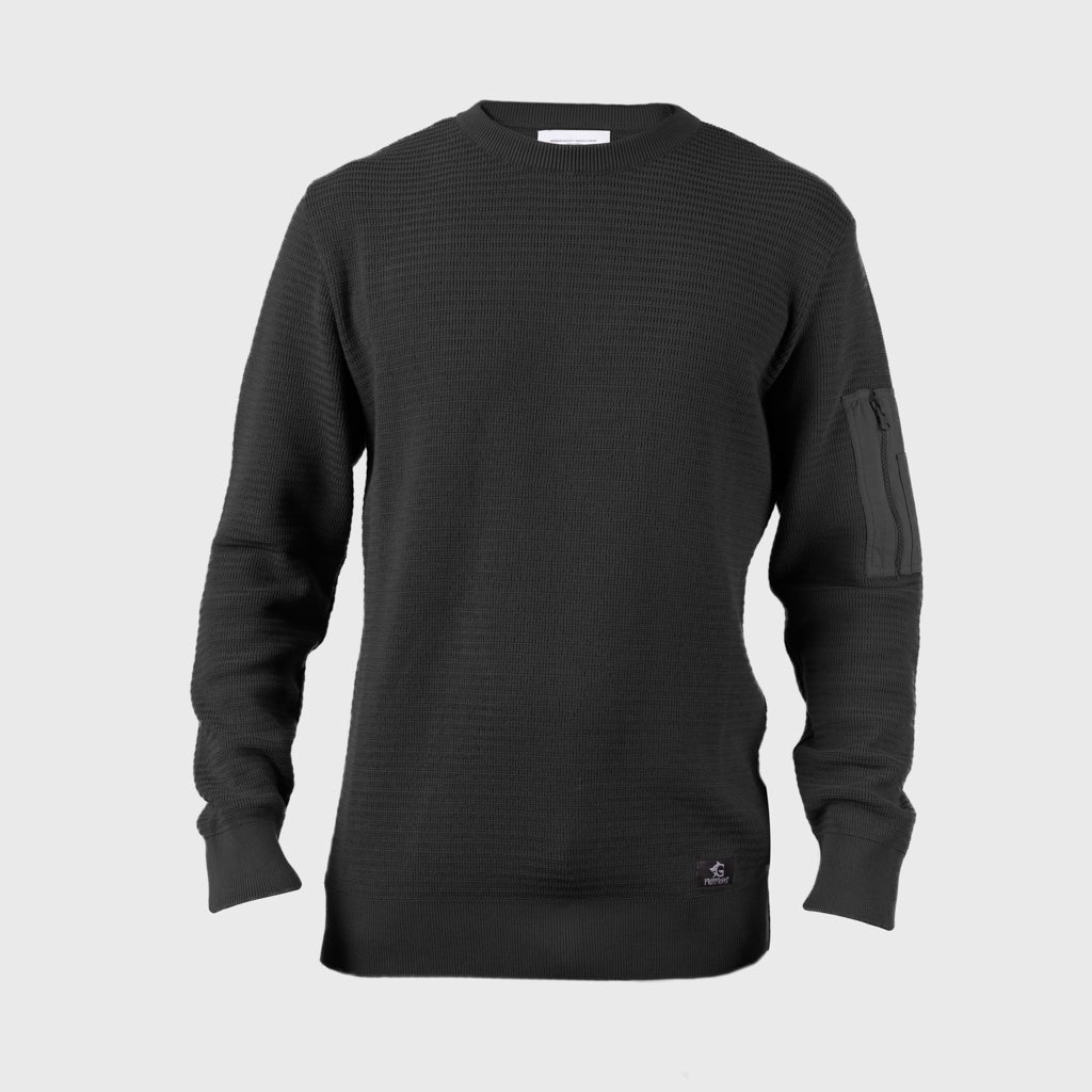 Tactical Sweater, Black Cotton