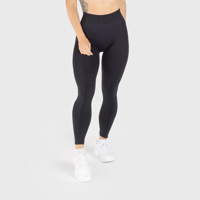 Mesh Stripe Leggings, Black