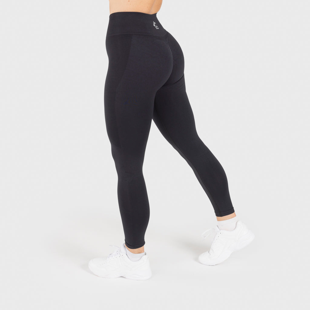 Mesh Stripe Leggings, Black