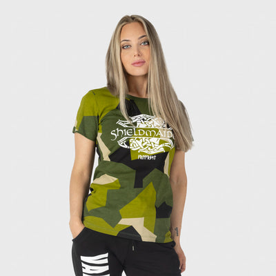 Women's Premium Tee, Shieldmaiden, M90 Green Camo