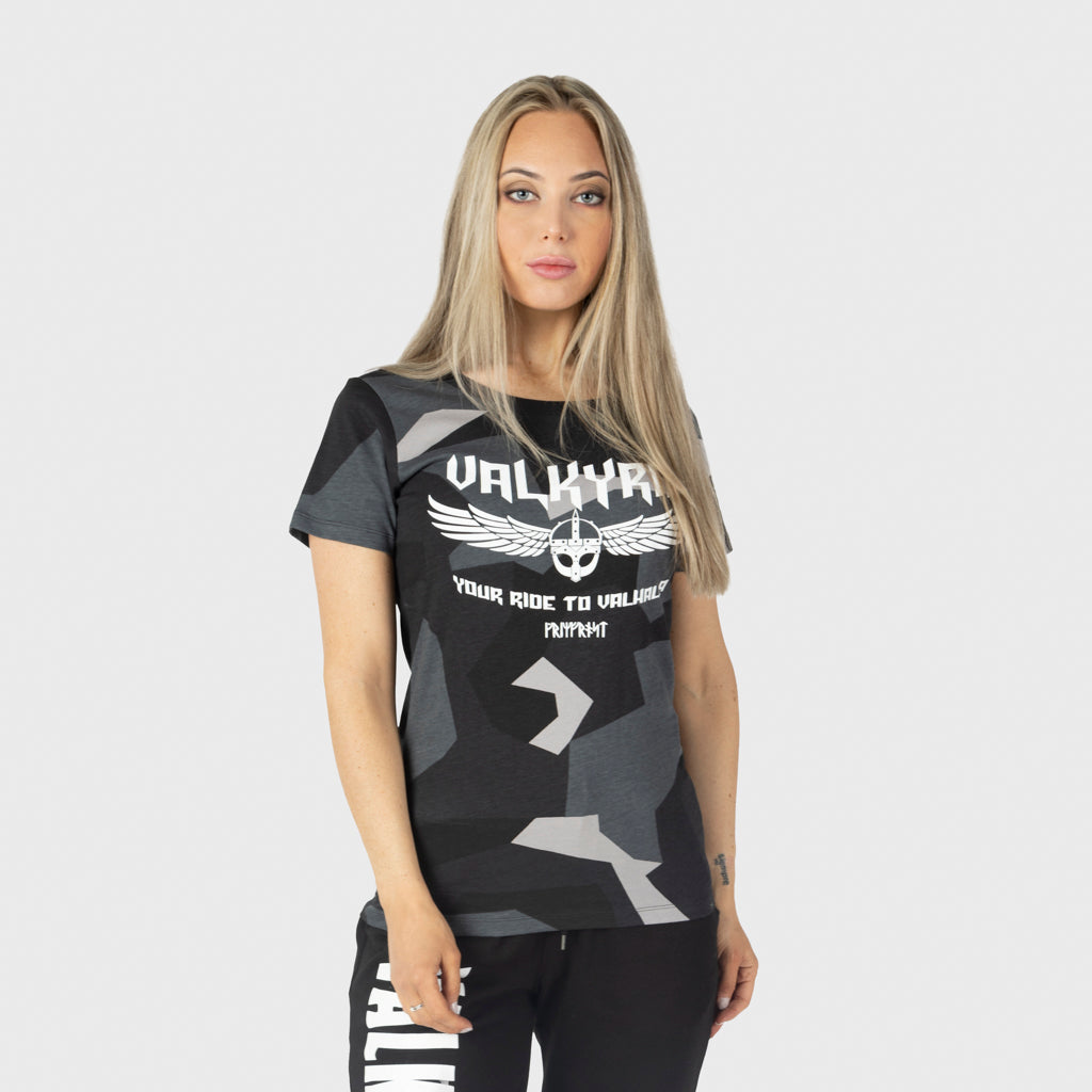 Women's Premium Tee, Valkyrie, M90 Grey Camo