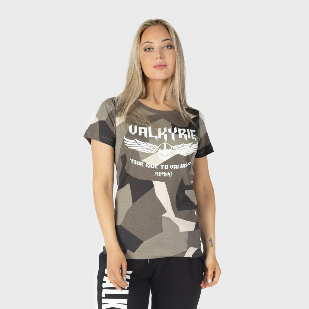 Women's Premium Tee, Valkyrie, M90 Brown Camo