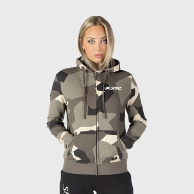 Women's Premium Zoodie, Valkyrie, M90 Brown Camo