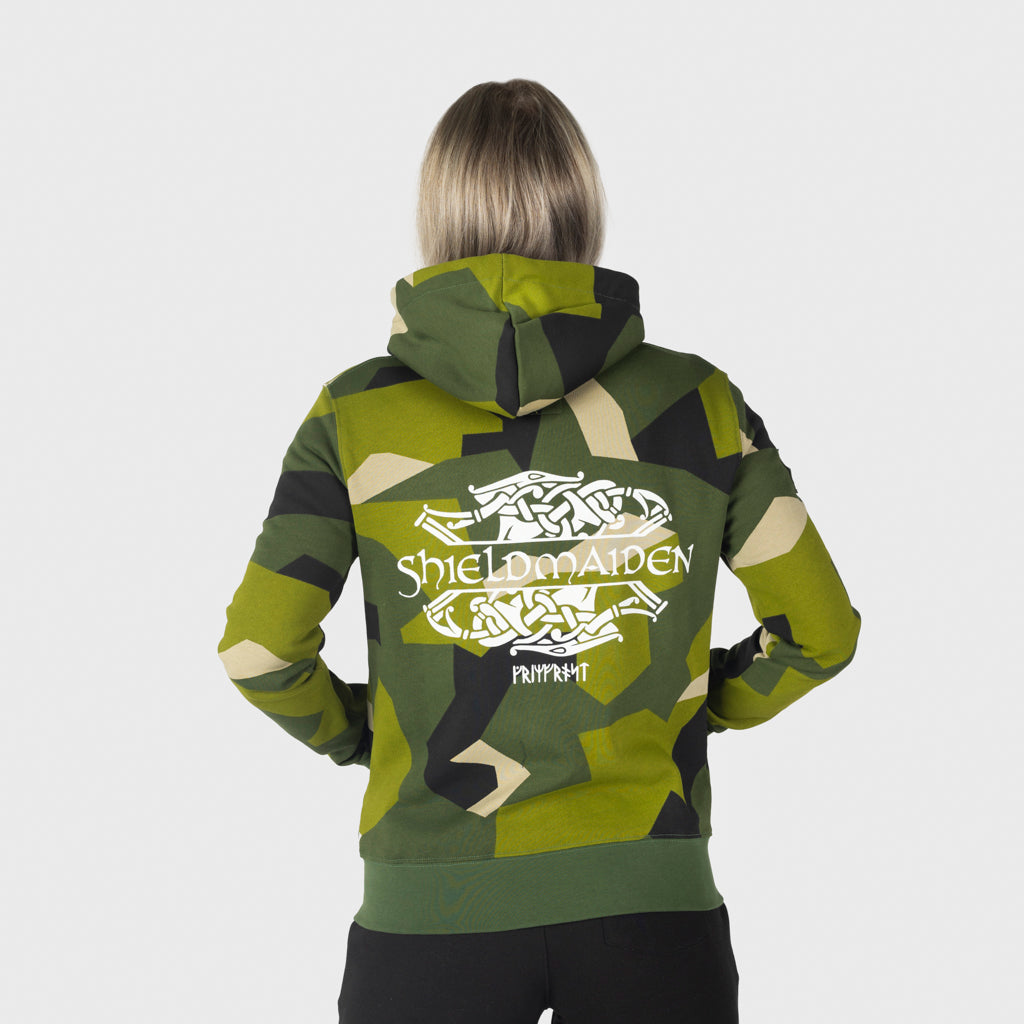 Women's Premium Zoodie, Shieldmaiden, M90 Green Camo