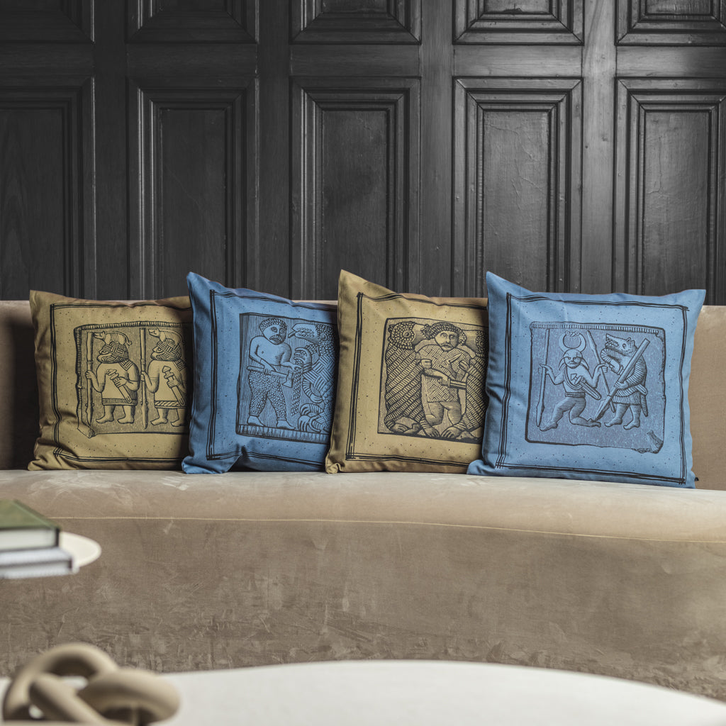 Pillow Cover 3, Torslunda Collection, Blue